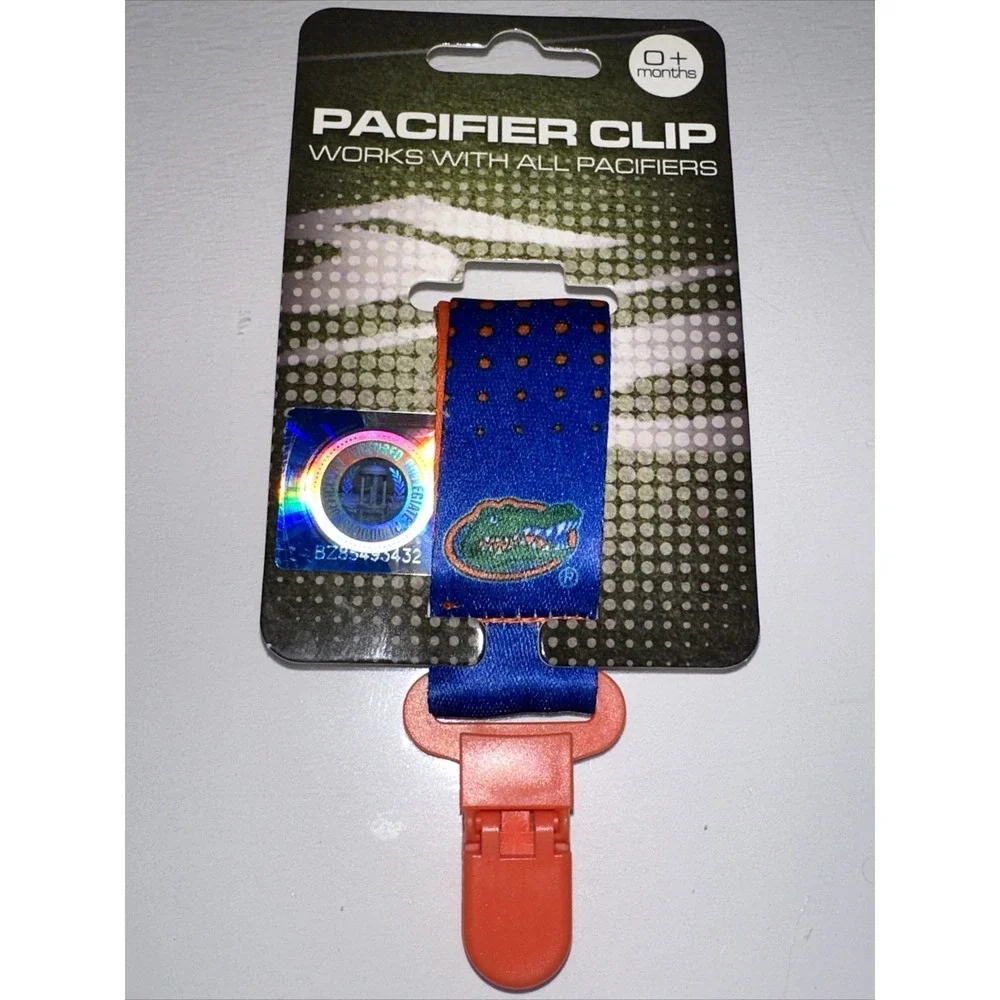 Florida Gators Pacifier Clip NCAA Blue Orange Collegiate Licensed 0+ Months